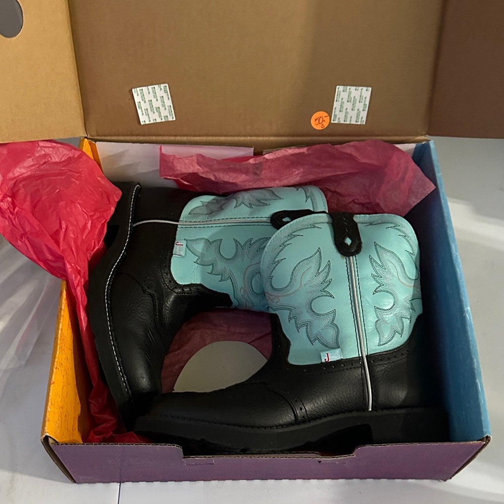 Justin Boots Black and Blue Ankle Boots